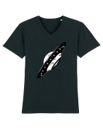  Retro UFO Tricou mânecă scurtă guler V Bărbat Presenter