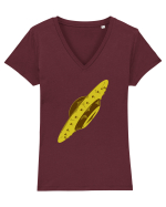  Retro UFO Tricou mânecă scurtă guler V Damă Evoker