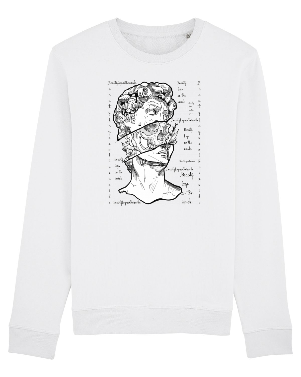 Bluză mânecă lungă Unisex Rise White
