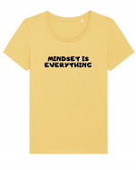 Mindset is everything Tricou mânecă scurtă guler larg fitted Damă Expresser