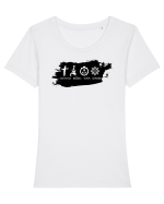 Crucea ma-sii vine iarna Tricou mânecă scurtă guler larg fitted Damă Expresser