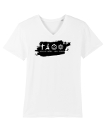 Crucea ma-sii vine iarna Tricou mânecă scurtă guler V Bărbat Presenter