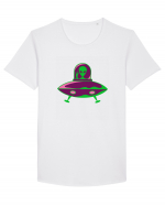  Retro UFO Tricou mânecă scurtă guler larg Bărbat Skater