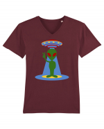  Retro UFO Tricou mânecă scurtă guler V Bărbat Presenter