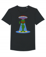  Retro UFO Tricou mânecă scurtă guler larg Bărbat Skater