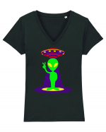 Alien And UFO Tricou mânecă scurtă guler V Damă Evoker