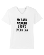My bank account grows everyday Tricou mânecă scurtă guler V Bărbat Presenter