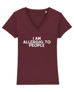 I am allergic to people Tricou mânecă scurtă guler V Damă Evoker