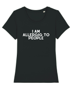 I am allergic to people Tricou mânecă scurtă guler larg fitted Damă Expresser
