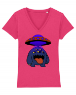 Funny Alien Tricou mânecă scurtă guler V Damă Evoker