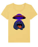 Funny Alien Tricou mânecă scurtă guler larg fitted Damă Expresser