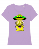 Funny Alien Tricou mânecă scurtă guler larg fitted Damă Expresser