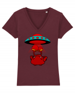 Funny Alien Tricou mânecă scurtă guler V Damă Evoker