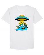 Funny Alien Tricou mânecă scurtă guler larg Bărbat Skater