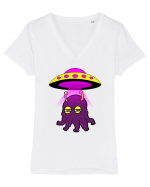 Funny Alien Tricou mânecă scurtă guler V Damă Evoker