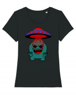 Funny Alien Tricou mânecă scurtă guler larg fitted Damă Expresser