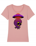 Funny Alien Tricou mânecă scurtă guler larg fitted Damă Expresser