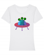 Alien And UFO Tricou mânecă scurtă guler larg fitted Damă Expresser