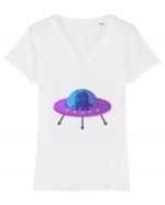 Alien And UFO Tricou mânecă scurtă guler V Damă Evoker