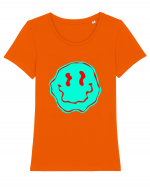 Trippy Smiley Tricou mânecă scurtă guler larg fitted Damă Expresser