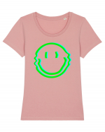 Trippy Smiley Tricou mânecă scurtă guler larg fitted Damă Expresser