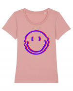 Trippy Smiley Tricou mânecă scurtă guler larg fitted Damă Expresser