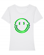 Trippy Smiley Tricou mânecă scurtă guler larg fitted Damă Expresser