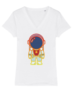 Space Man Tricou mânecă scurtă guler V Damă Evoker
