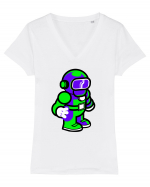 Space Man Tricou mânecă scurtă guler V Damă Evoker