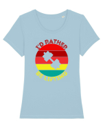 I'd Rather Be Lifting Tricou mânecă scurtă guler larg fitted Damă Expresser