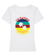 I'd Rather Be Lifting Tricou mânecă scurtă guler larg fitted Damă Expresser