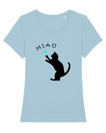 Cat silhouette  Sky Blue