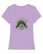 Born To Camp Forced To Work Tricou mânecă scurtă guler larg fitted Damă Expresser