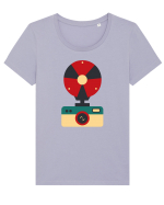 Aparat Foto Retro Vintage Tricou mânecă scurtă guler larg fitted Damă Expresser