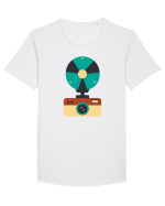 Aparat Foto Retro Vintage Tricou mânecă scurtă guler larg Bărbat Skater