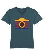 Aparat Foto Retro Vintage Tricou mânecă scurtă guler V Bărbat Presenter