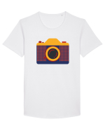 Aparat Foto Retro Vintage Tricou mânecă scurtă guler larg Bărbat Skater