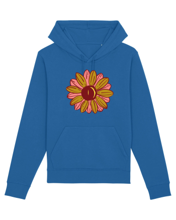 Retro Vintage Flower Royal Blue