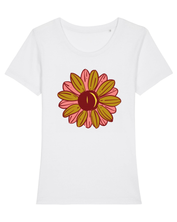 Retro Vintage Flower White