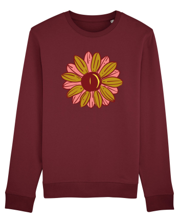 Retro Vintage Flower Burgundy