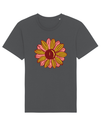 Retro Vintage Flower Anthracite
