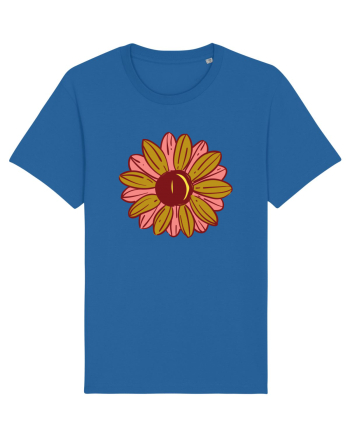 Retro Vintage Flower Royal Blue