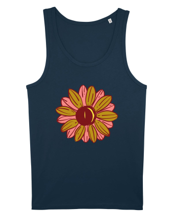 Retro Vintage Flower Navy