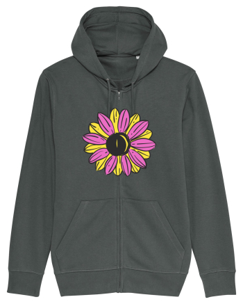 Retro Vintage Flower Anthracite