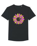 Retro Vintage Flower Tricou mânecă scurtă guler larg Bărbat Skater