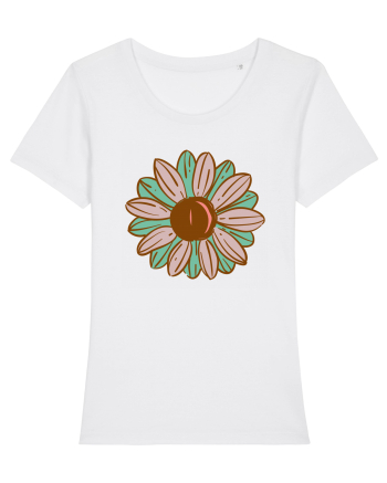 Retro Vintage Flower White