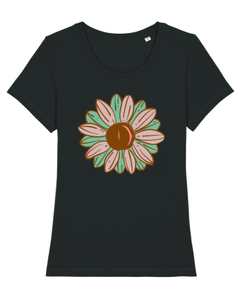 Retro Vintage Flower Black