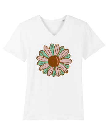 Retro Vintage Flower White