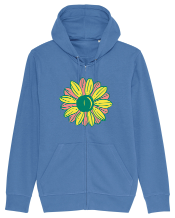Retro Vintage Flower Bright Blue