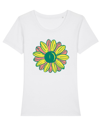 Retro Vintage Flower White